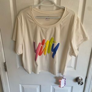 Yitty cause I love you cropped top rainbow never worn had tags Lizzo clothing